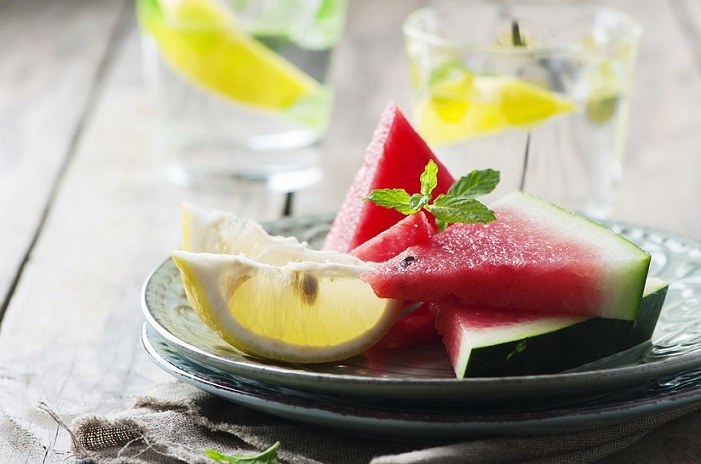 lemon and watermelons to stop bloating