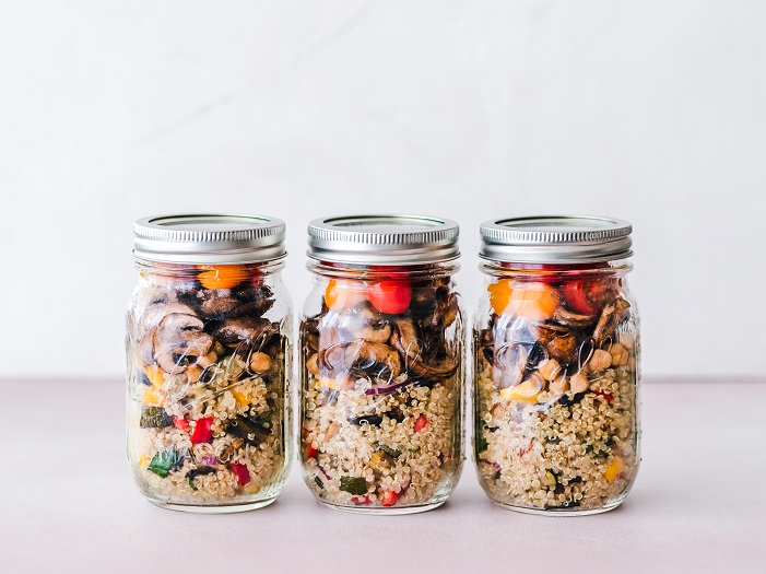 Glass Mason Jar Containers for Meal Prepping