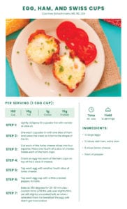 egg ham and swiss cups keto snack recipe by dietitian
