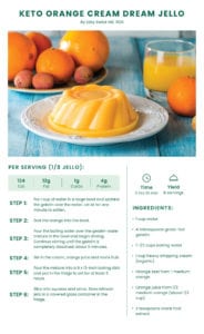 Orange Cream Dream Jello Keto Snack Recipe by Dietitian