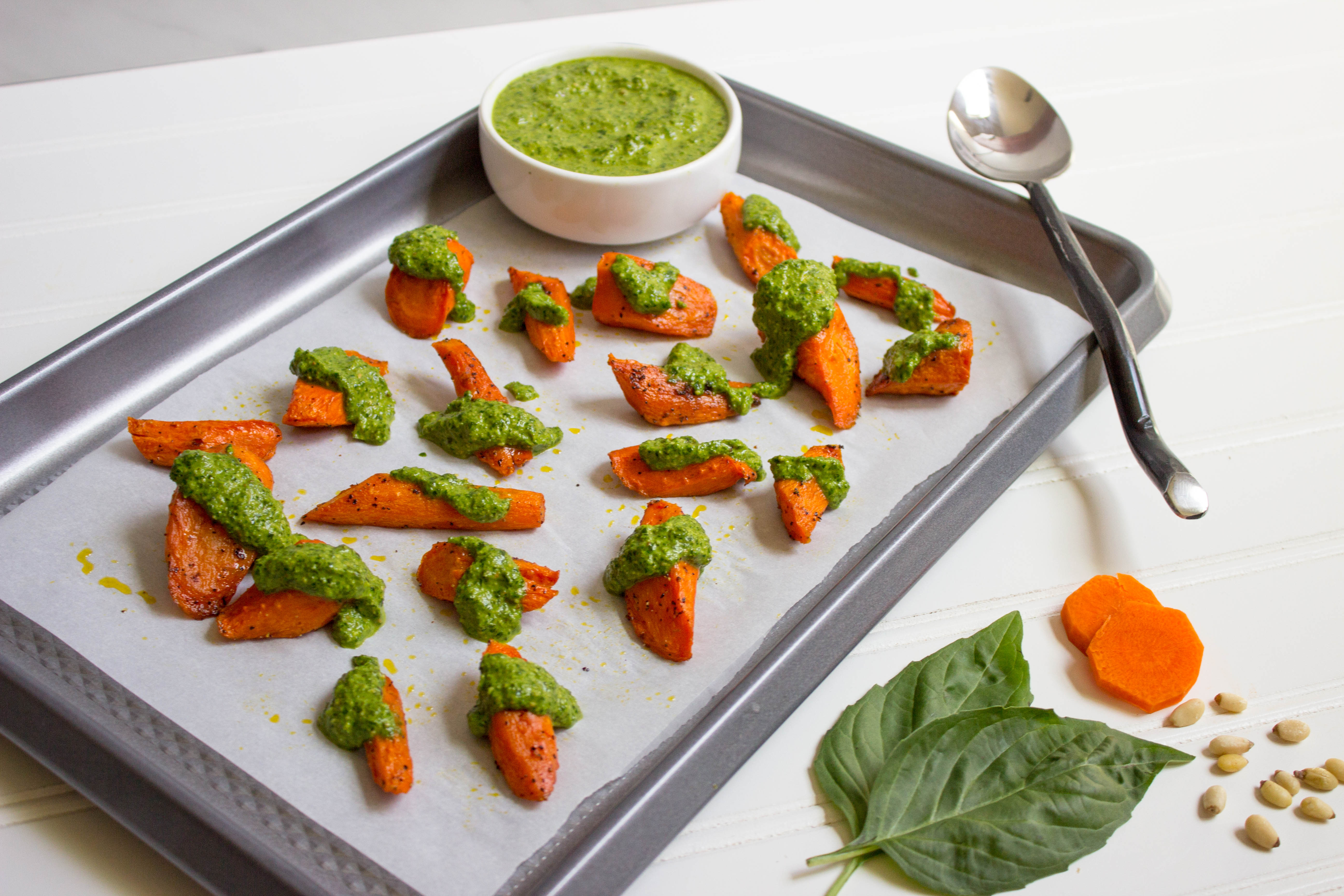 Roasted Carrots with Pesto recipe
