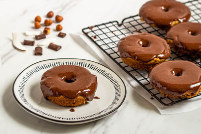 Paleo donuts with nutella frosting