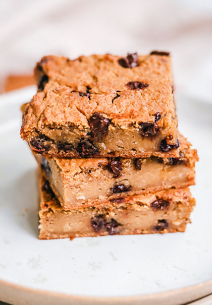 Chickpea blondies stacked