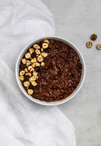 Chocolate hazelnut oatmeal recipe