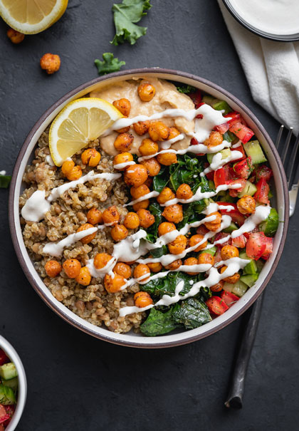 Vegan Mediterranean Protein bowls