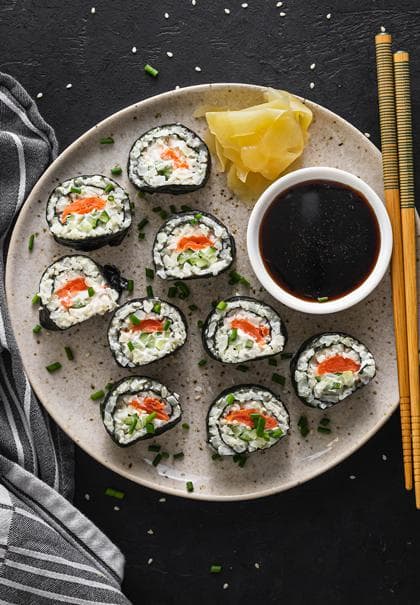 Keto philadelphia sushi roll