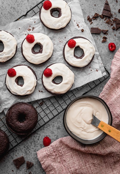 Keto donuts with cream cheese frosting