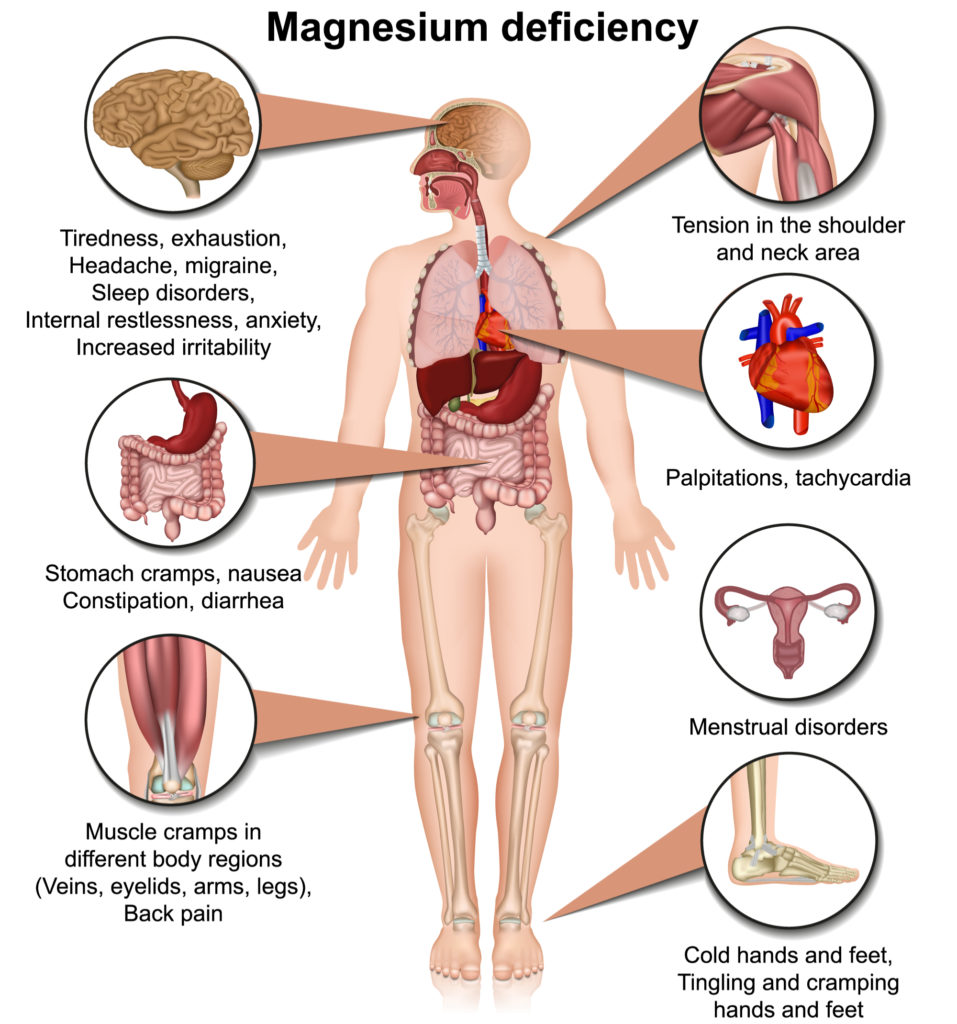 chart of what magnesium deficiency does to the body