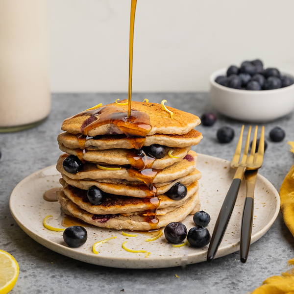 Vegan paleo blueberry pancakes