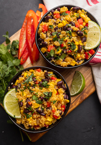 Quinoa with black beans & corn