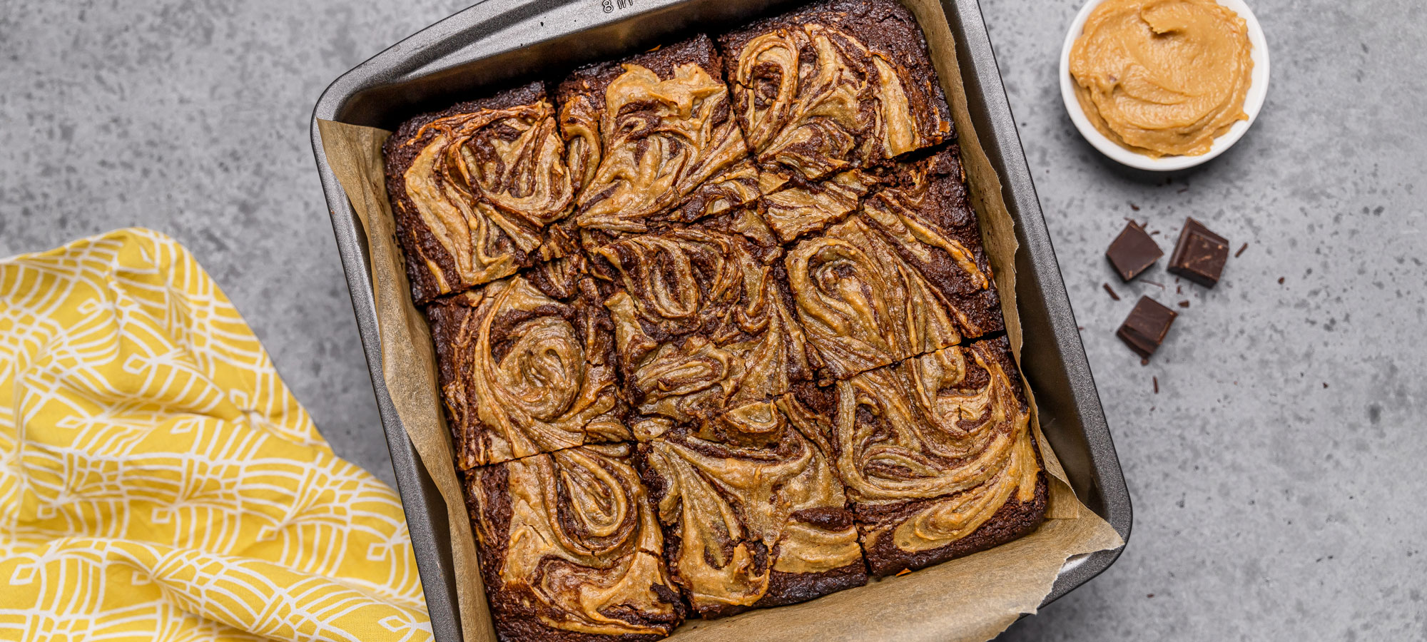 Brownies with peanut butter swirl