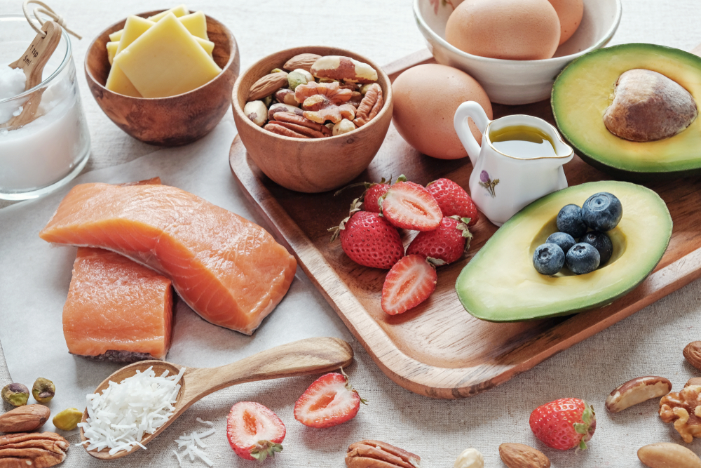 Keto focuses on low-carb foods and high healthy fat intake