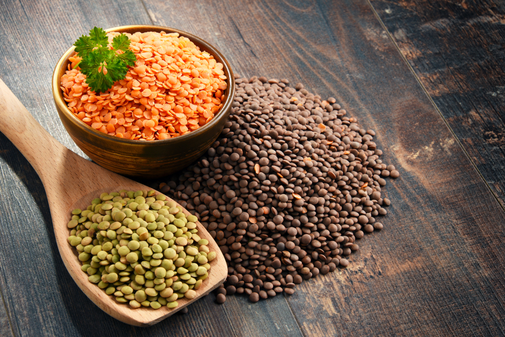 Lentils are one of the best high protein, low fat foods.