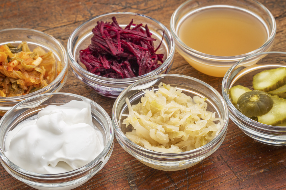 Yogurt, fermented foods, miso, tempeh, and other foods containing helpful probiotics help you digest better and can help with belly fast loss.