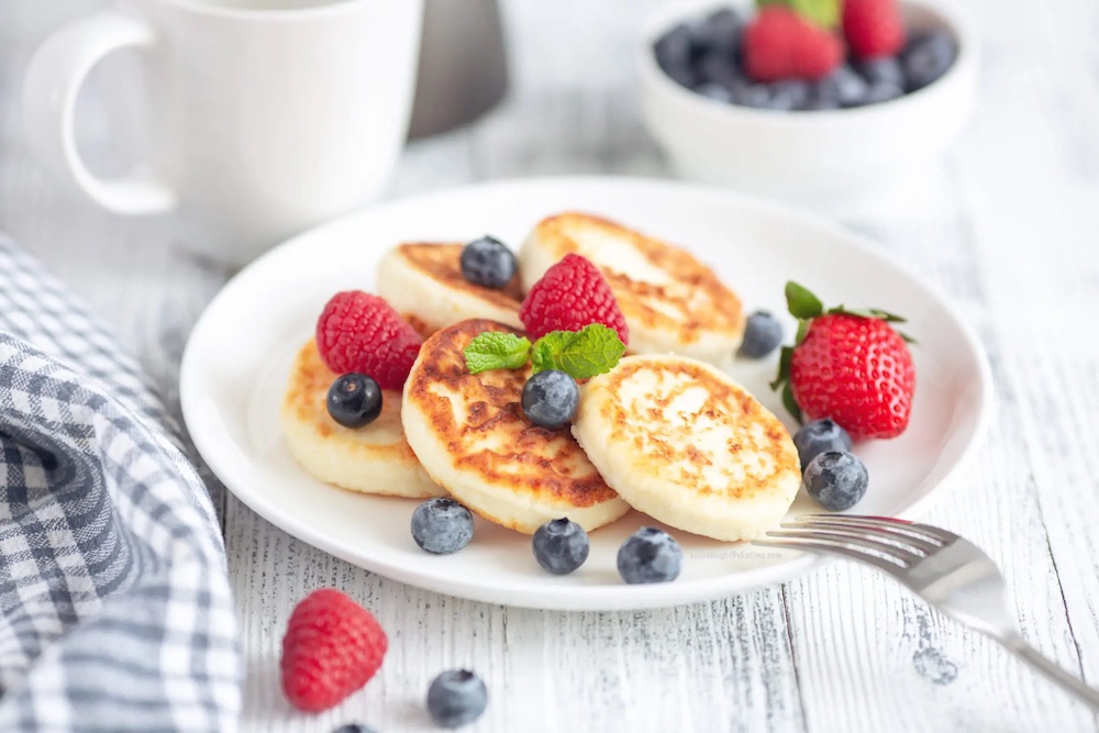 Boost your pancakes with even more protein with a scoop of protein powder, or top with peanut butter!