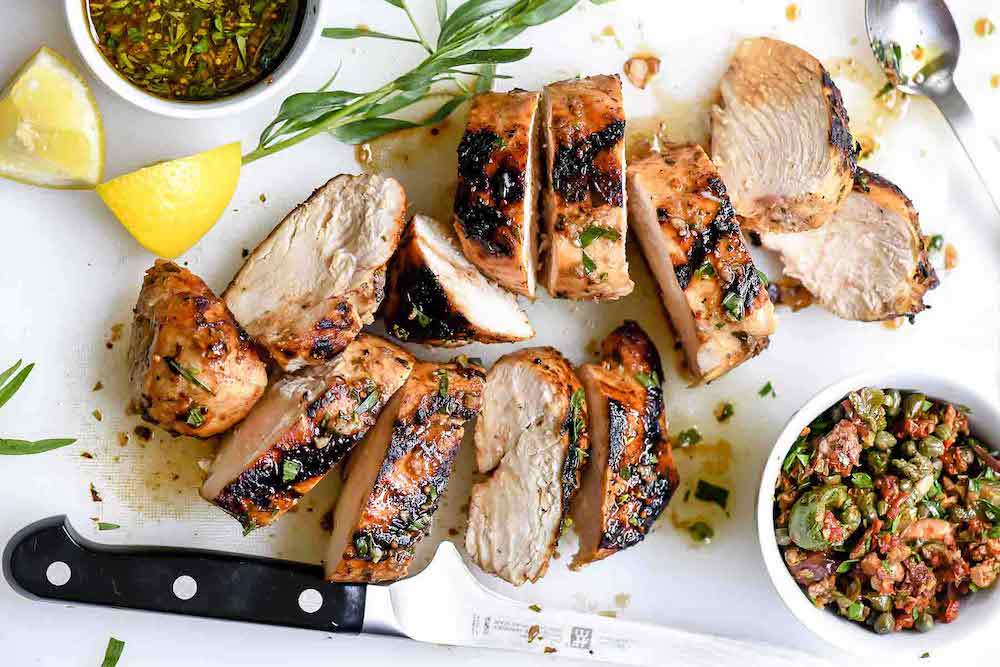 Balsamic chicken is simple, tangy, and highly nutritious. Add some olive tapenade, and you have a perfect Mediterranean diet dish. 