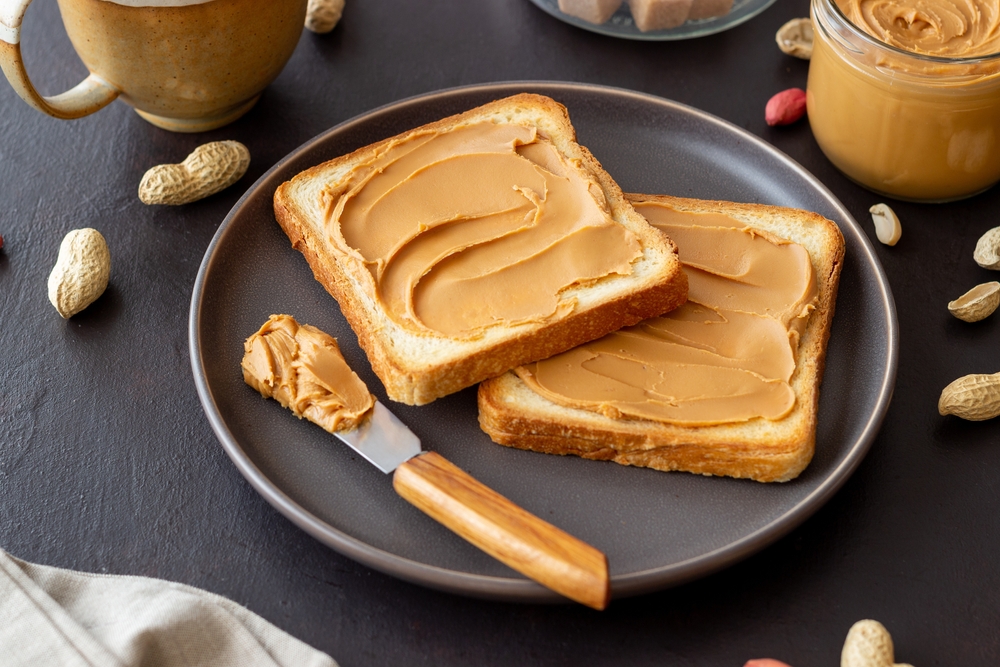 Natural peanut butter is better than other types because it has less sugar!