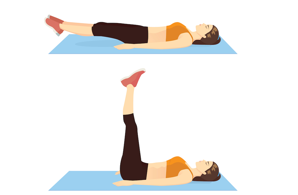 Leg raises can help tone and firm your lower belly, strengthening your core. 