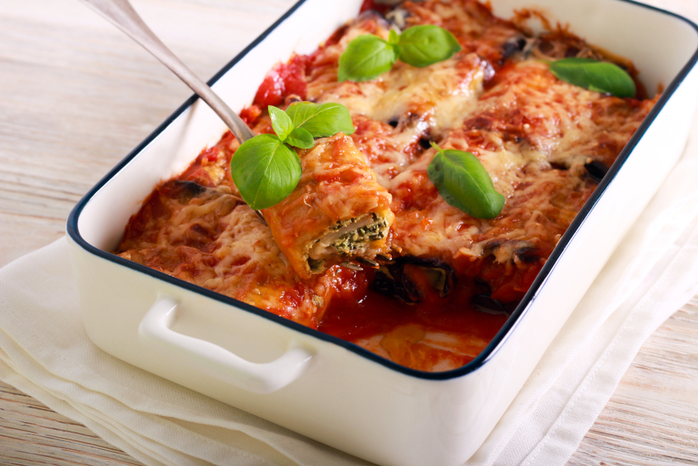 Use eggplant in lieu of noodles to support your keto-approved tomato sauce Italian dishes.