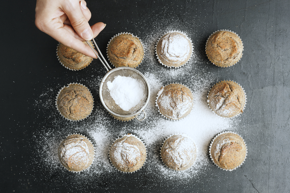 dusting sugar on baked goods